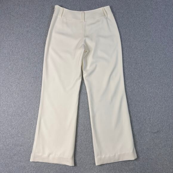White House Black Market Dress Pants Cream Womens Size 8R Mid Rise Straight Leg - Picture 2 of 9